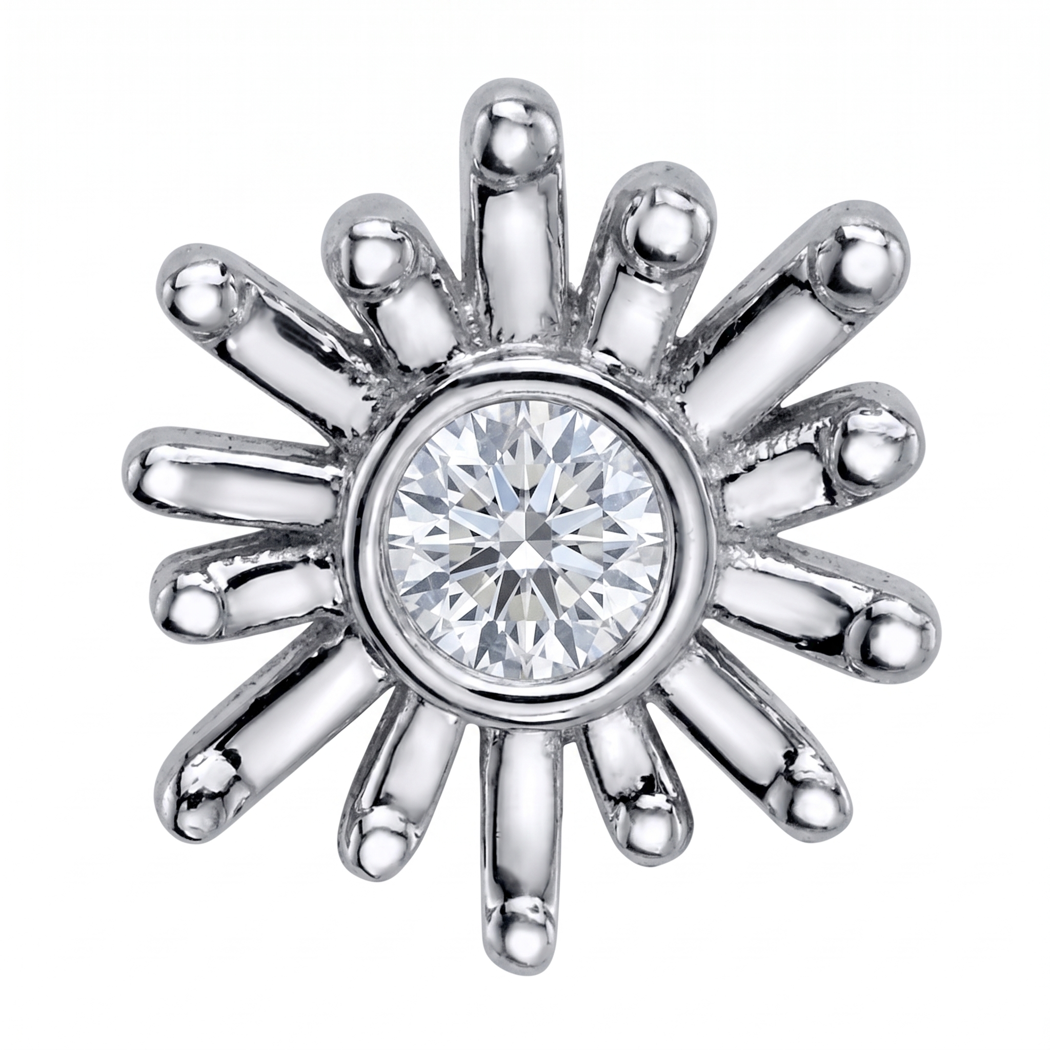 Sunray 6mm — 14k White Gold — BVLA piercing jewellery