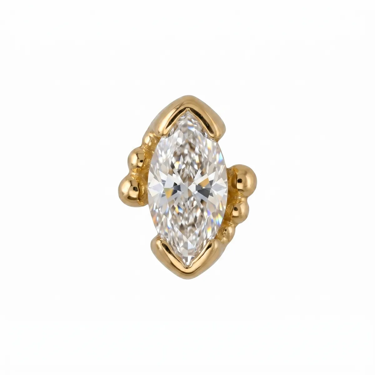 Beaded Marquise — 14k Yellow Gold — BVLA piercing jewellery