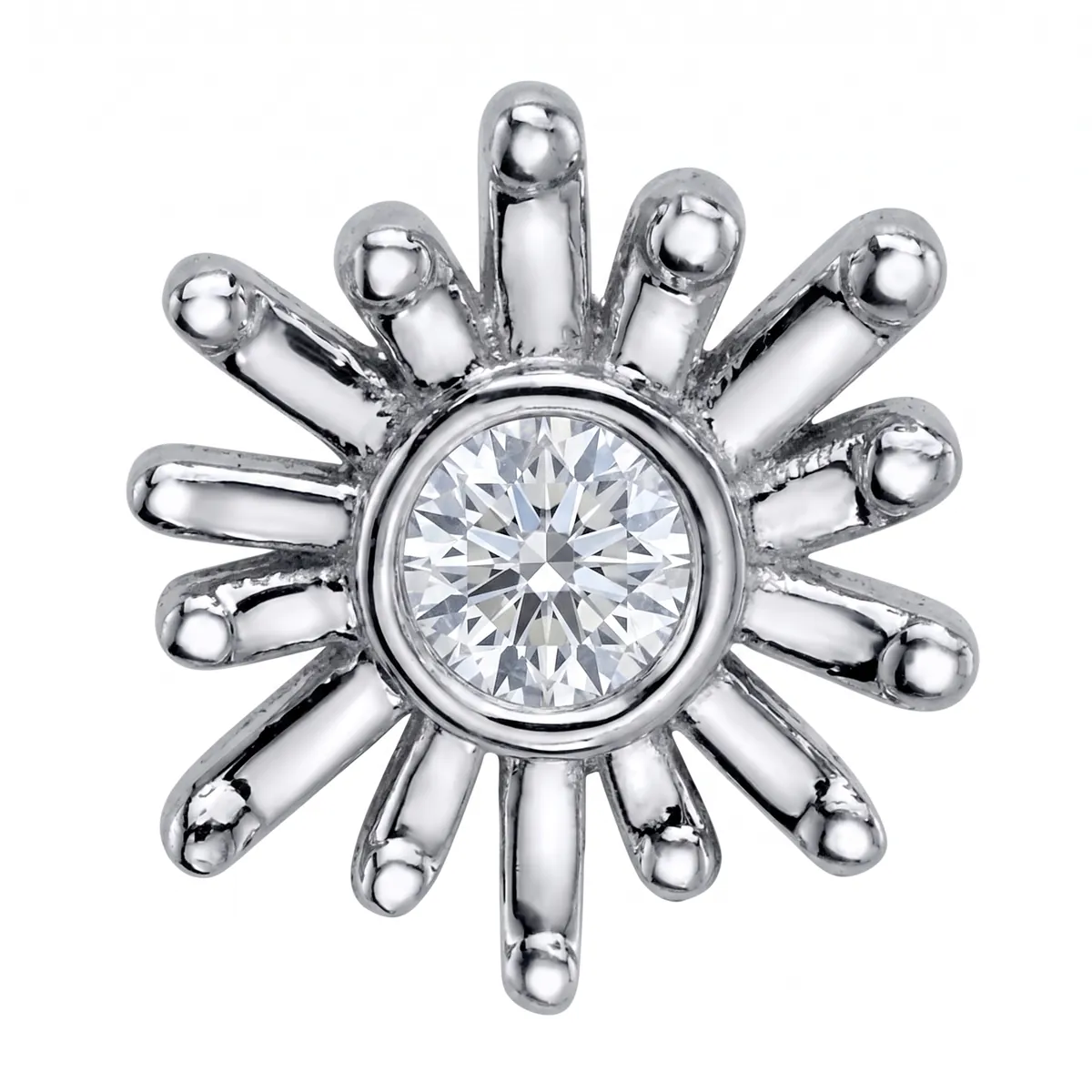 Sunray 6mm — 14k White Gold — BVLA piercing jewellery