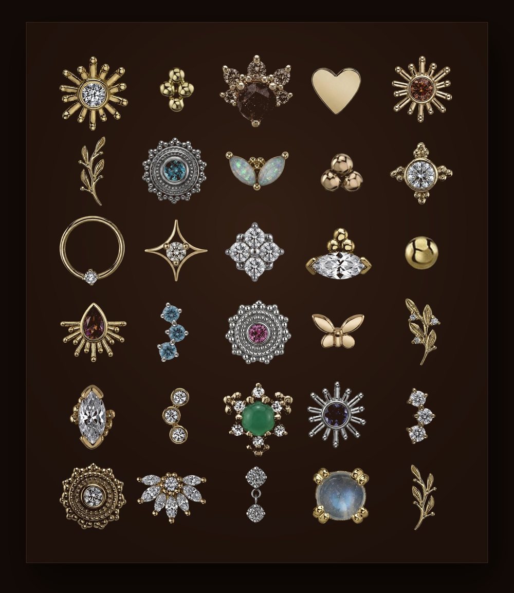 A tray of BVLA gold pieces in the case at Platinum Point