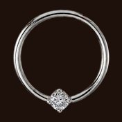Fixed Prong Rings, 14k white gold, 3mm white CZ
