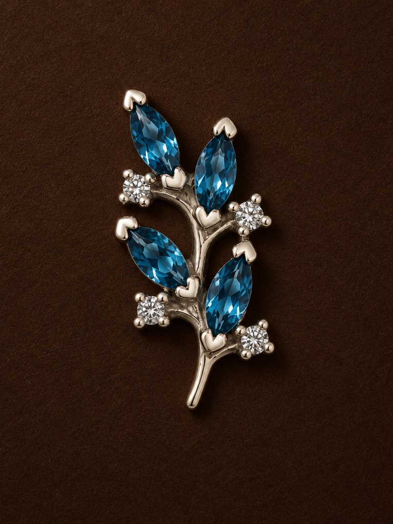 Bitter Sweet, 14k white gold, 3x1.5mm london topaz marquise