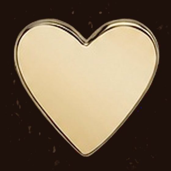 The Tiny Flat Heart, 14k yellow gold