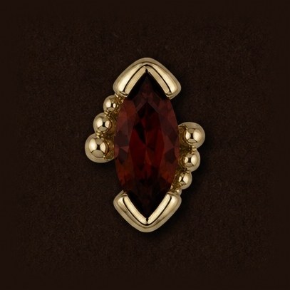 Marquise V Prong and Graduating Bead Accents