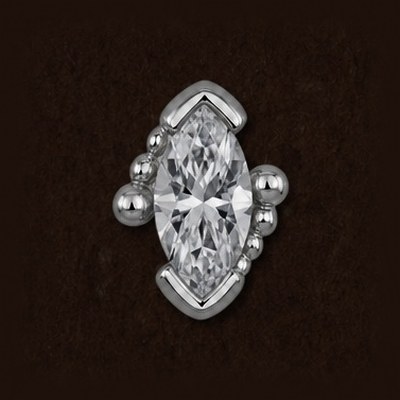 Marquise V Prong and Graduating Bead Accents