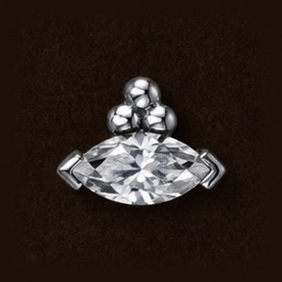Marquise V Prong with Tri Bead Accent